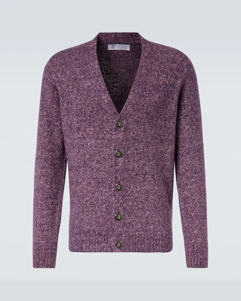 Brunello Cucinelli Cardigan aus Tweed Violett