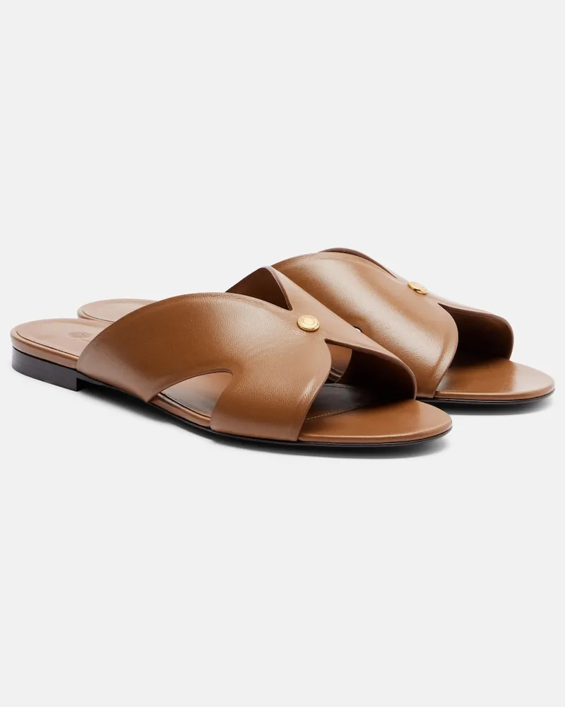 Loro Piana Sandalen Vera aus Leder Braun