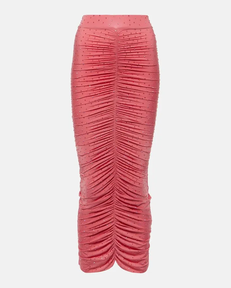 Alex Perry Verzierter Maxirock aus Jersey Rosa