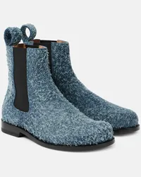 Loewe Chelsea Boots Campo aus Veloursleder Blau