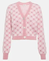 Alessandra Rich Verzierter Cropped Cardigan Pink