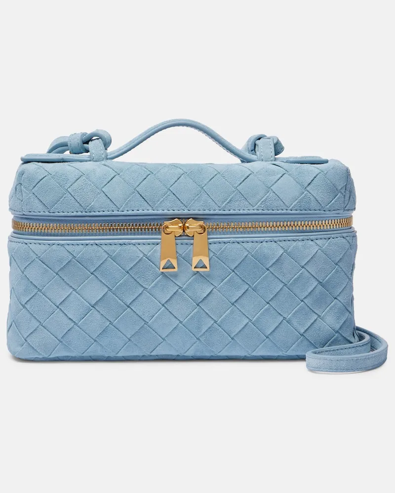 Bottega Veneta Schultertasche Bang Bang aus Veloursleder Blau