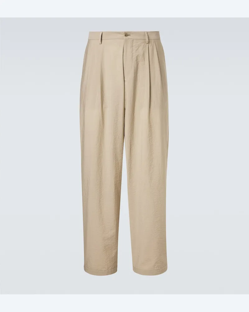 Giorgio Armani Gerade Hose aus einem Baumwollgemisch Beige