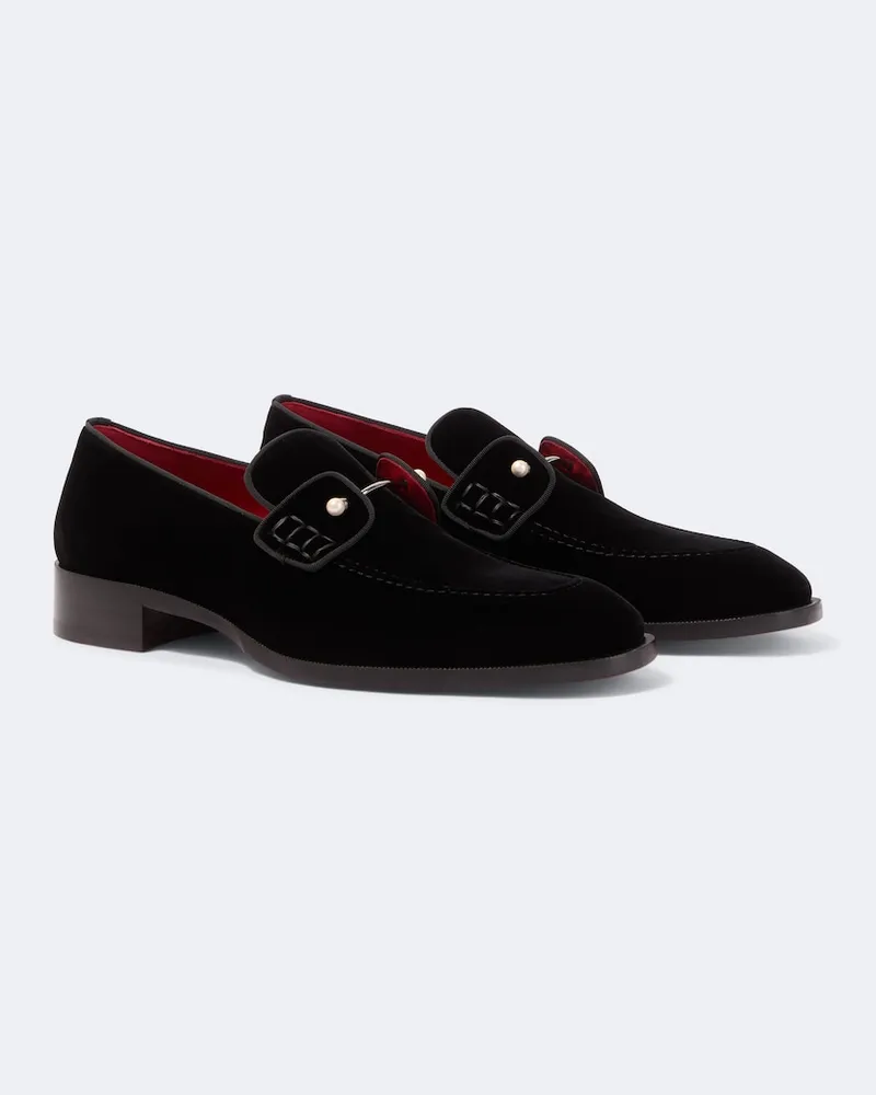 Christian Louboutin Loafers Chambelimoc aus Samt Schwarz