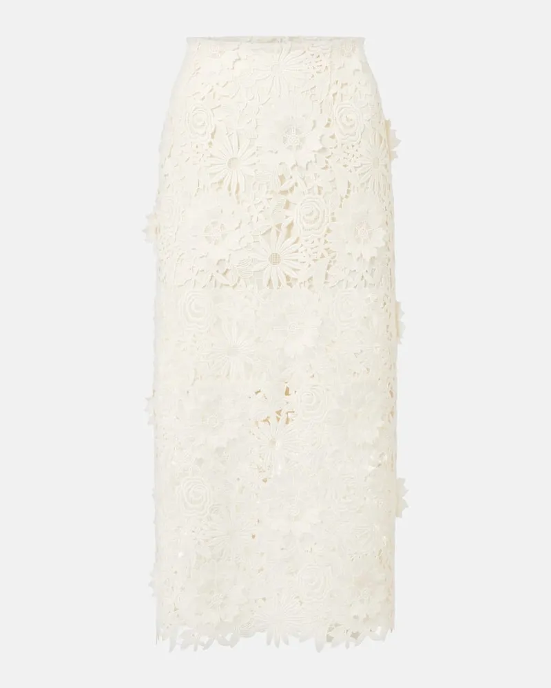 ROTATE Birger Christensen Bridal Bleistiftrock aus Spitze Weiß