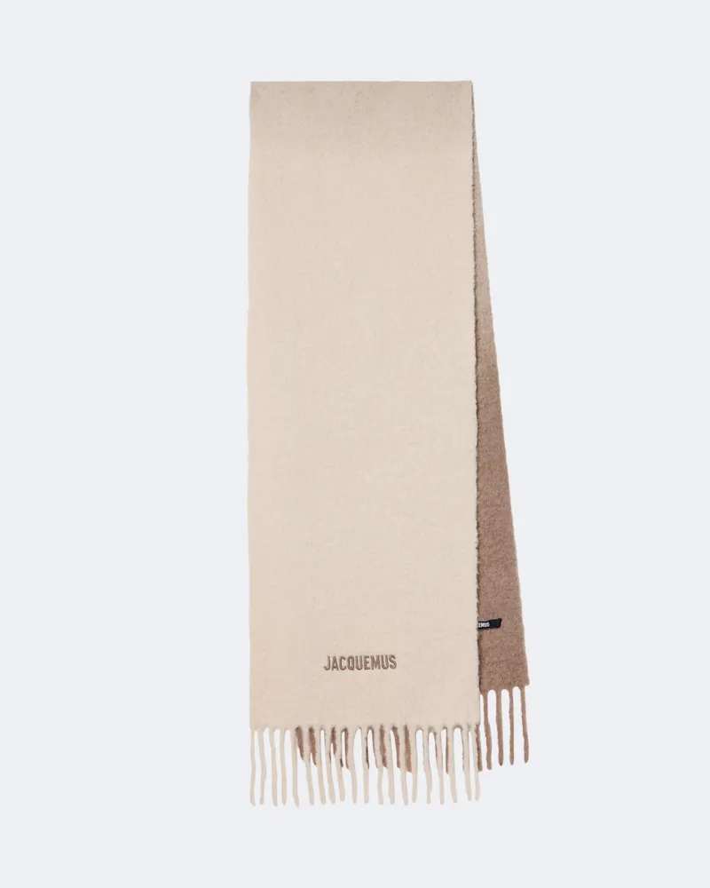 Jacquemus Schal L’écharpe Moisson aus einem Alpakawollgemisch Beige