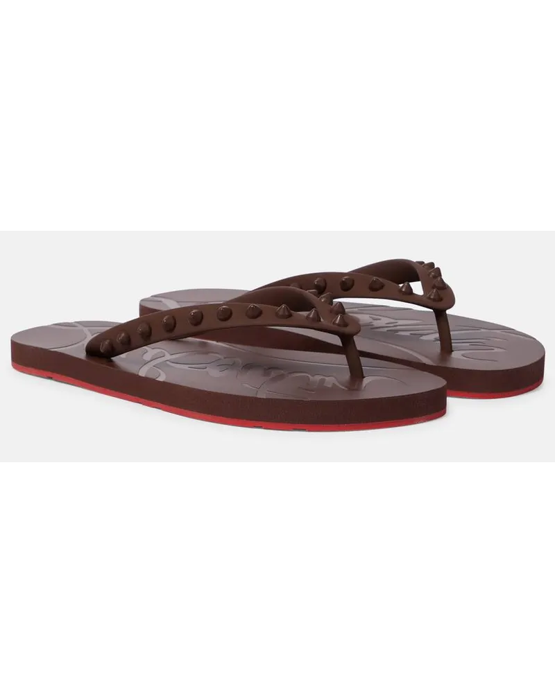Christian Louboutin Sandalen Loubi Flip Braun