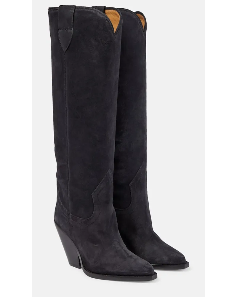Isabel Marant Stiefel Lomero aus Veloursleder Schwarz