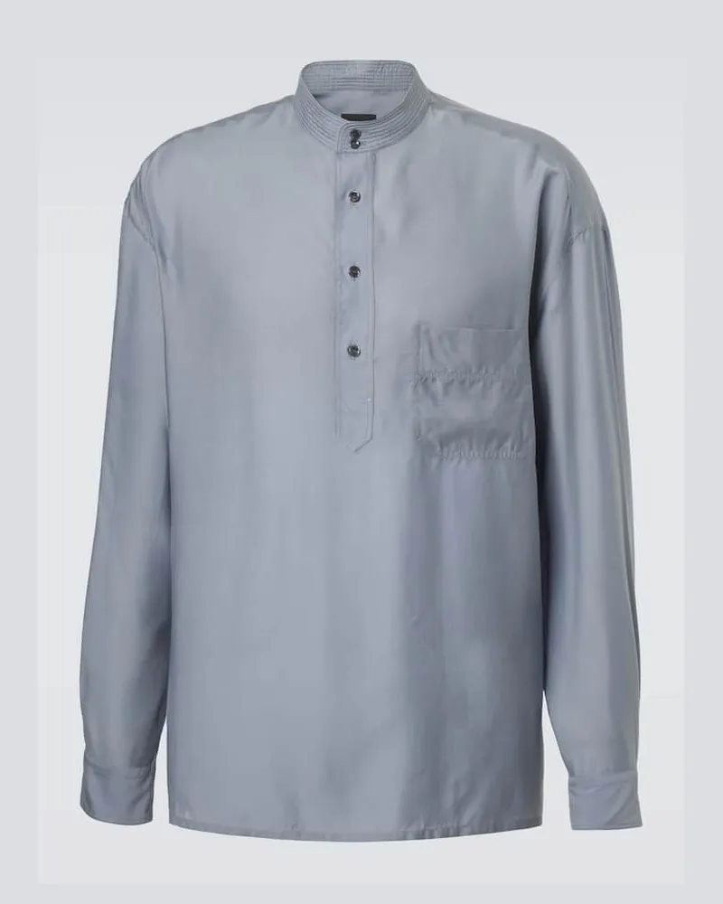 Giorgio Armani Oversize-Hemd Blau