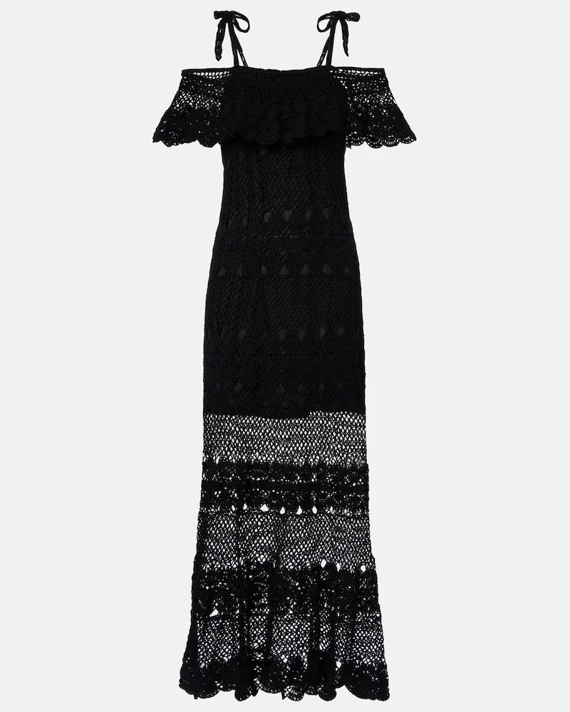 Anna Kosturova Maxikleid Marianne aus Häkelstrick Schwarz