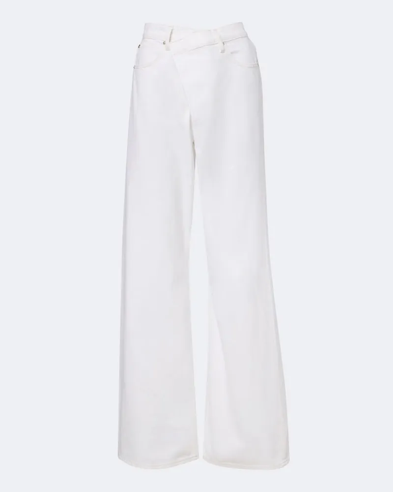 Frame Denim Wide-Leg Jeans Crossover Loose Weiß
