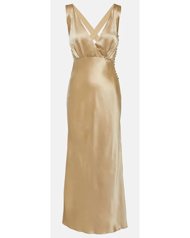 KHAITE Midikleid Milo aus Seide Nude
