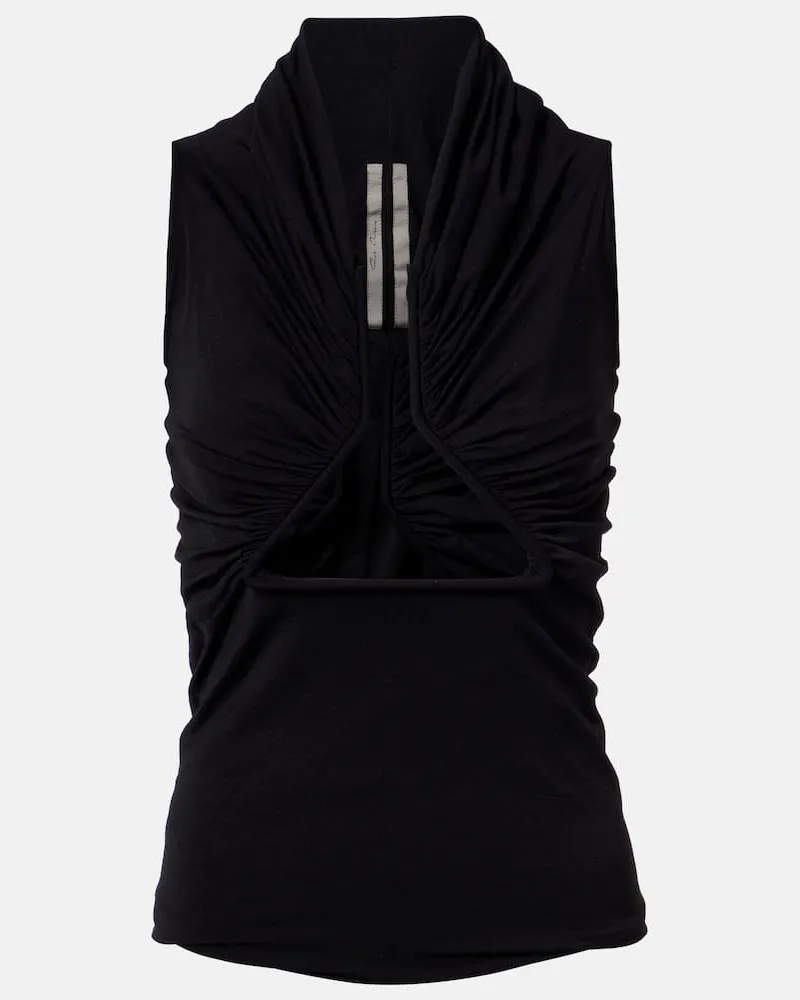 Rick Owens Top aus Jersey Schwarz