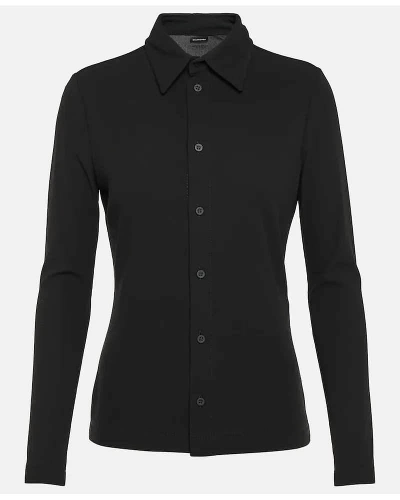 Balenciaga Hemd aus Jersey Schwarz