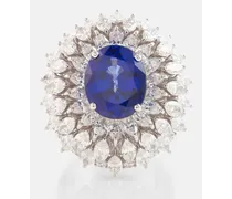Ring Reign Supreme aus 18kt Weissgold mit Diamanten und Saphir