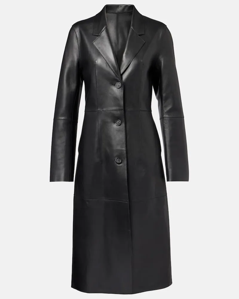 Totême Mantel aus Leder Schwarz