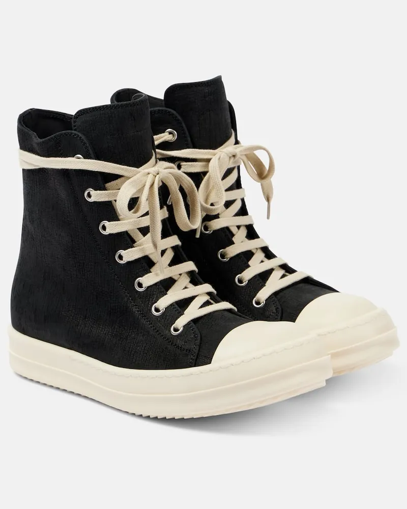 Rick Owens High-Top Sneakers Sneaks aus Canvas Schwarz