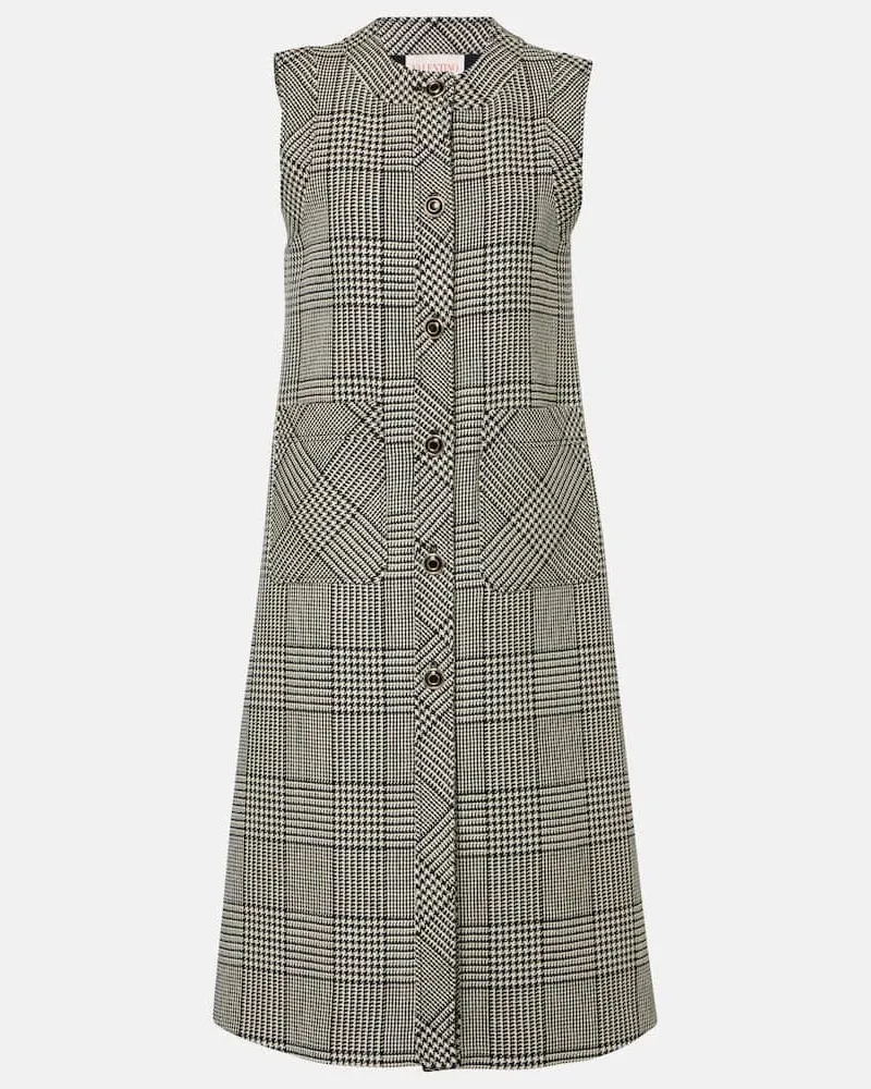 Valentino Garavani Midikleid aus Schurwolle Schwarz
