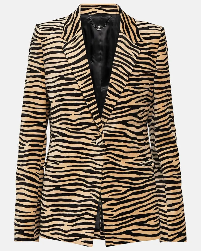 Paco Rabanne Bedruckter Blazer aus Baumwolle Multicolor