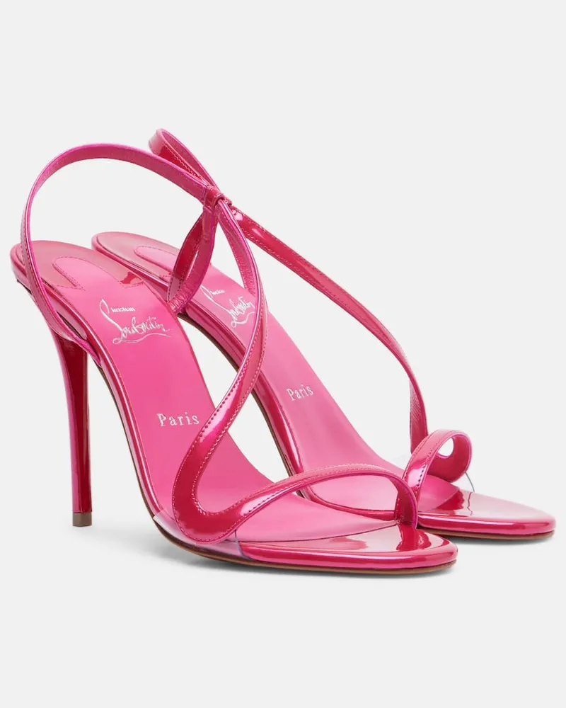 Christian Louboutin Sandalen Rosa Z 100 aus Lackleder Pink