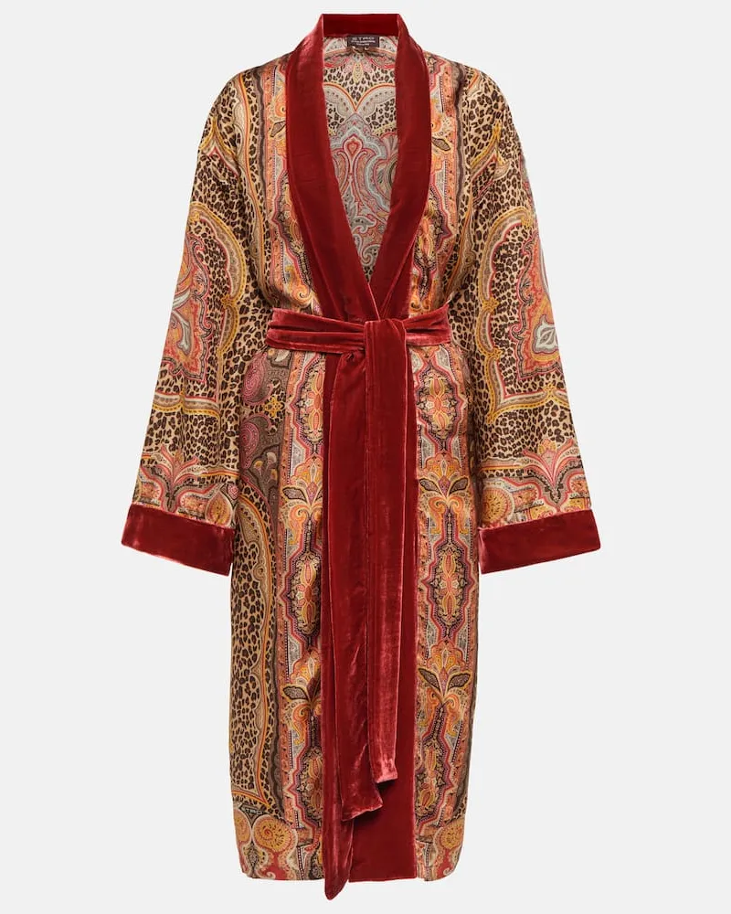 Etro Morgenmantel aus Seide Multicolor