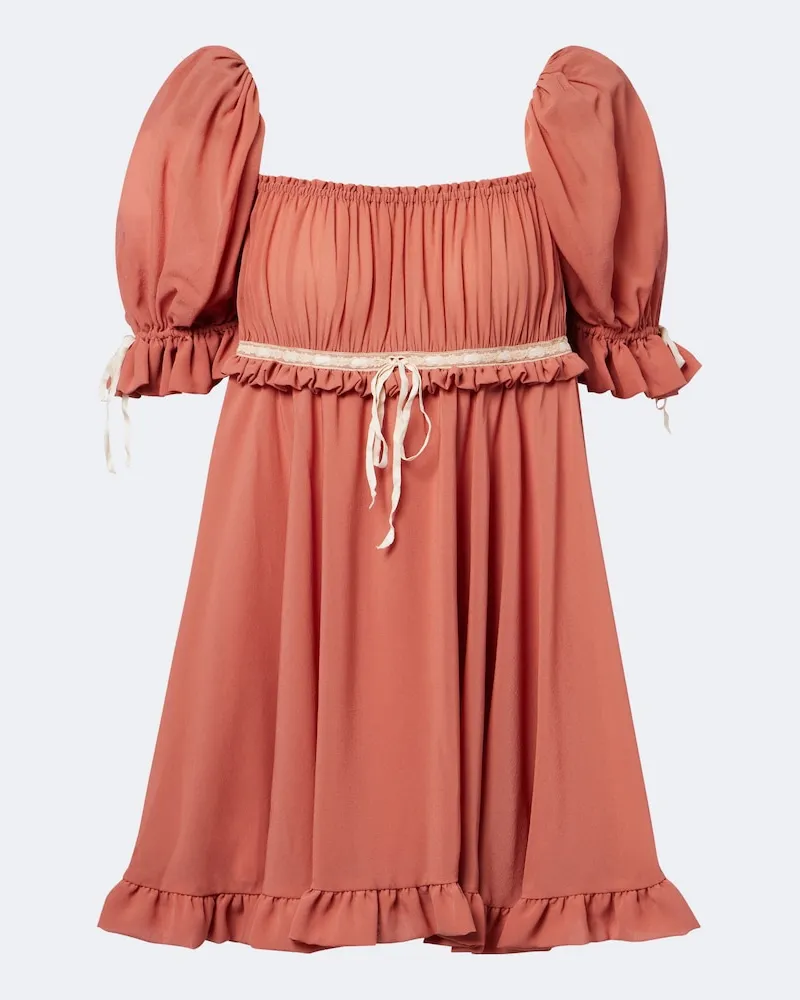 Chloé Chloé Minikleid aus Seidengeorgette Rosa