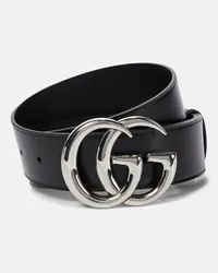 Gucci Guertel GG aus Leder Schwarz