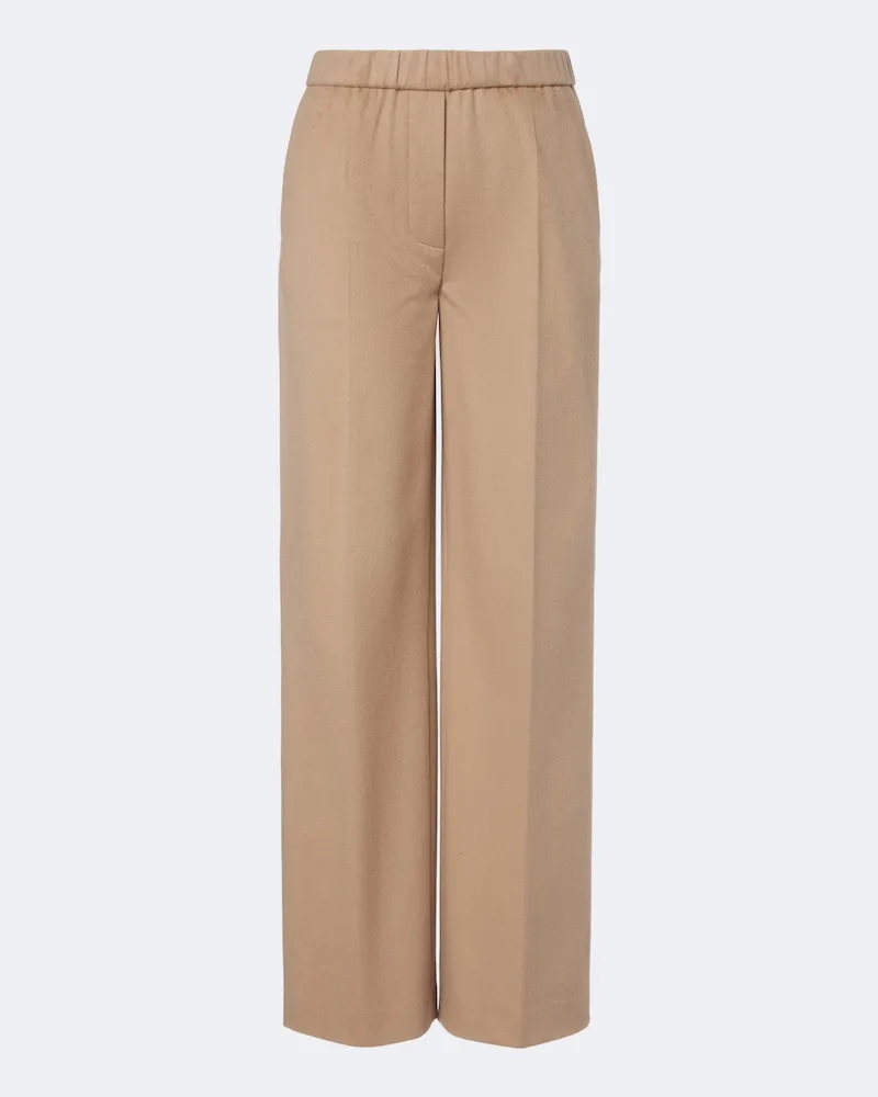 Dorothee Schumacher Weite Hose Soft Silhouettes aus Wolle Beige