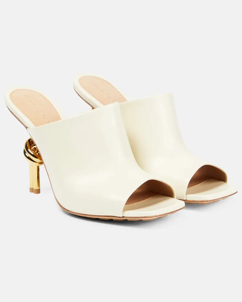 Bottega Veneta Pantoletten Knot aus Leder Weiß