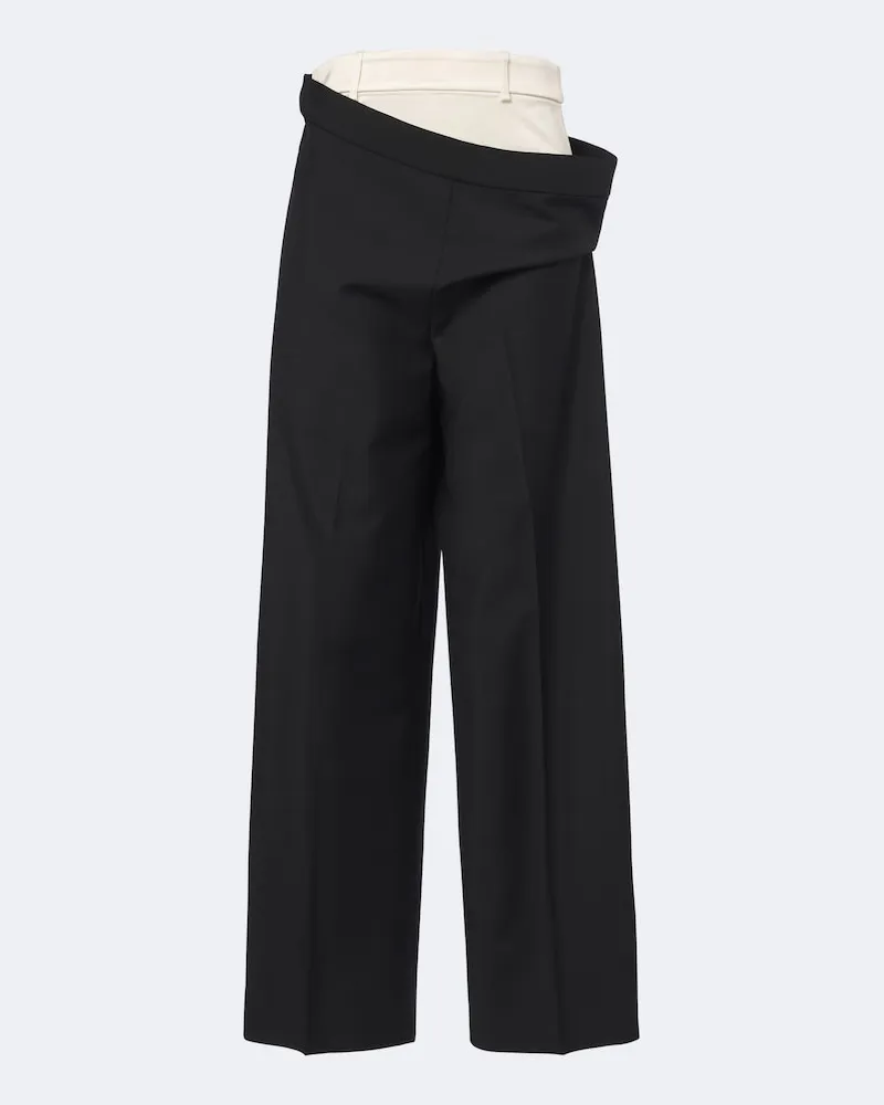 Róhe Róhe Weite Hose aus Wolle und Mohair Schwarz