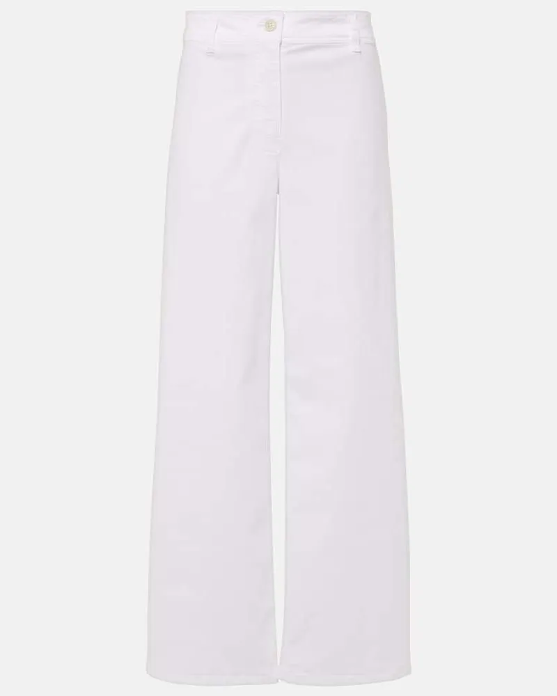 Nili Lotan Weite Hose Megan aus Baumwoll-Twill Weiß