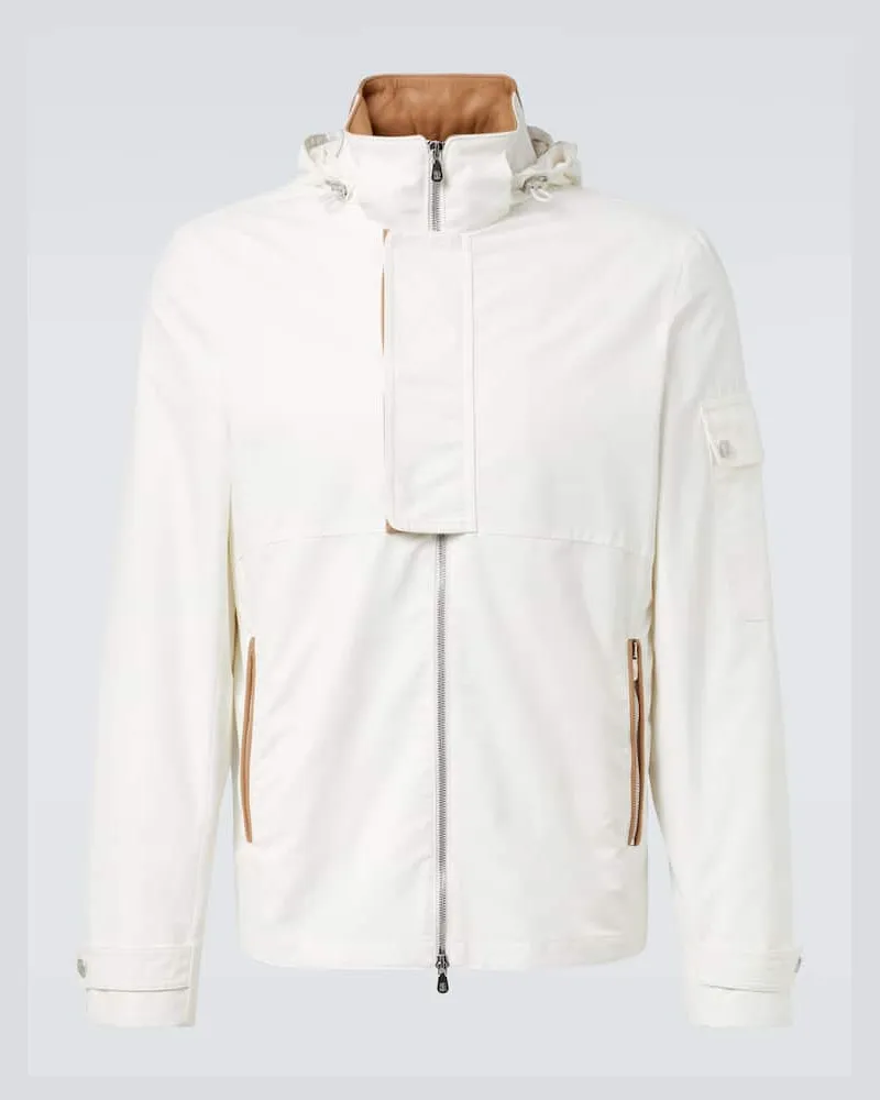Brunello Cucinelli Jacke aus einem Baumwollgemisch Weiß