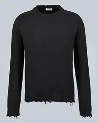 Saint Laurent Pullover in Destroyed-Optik Schwarz