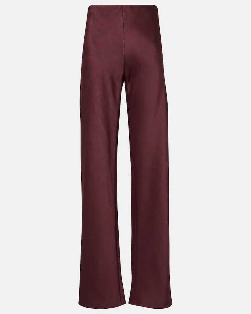 Vince Weite High-Rise Hose aus Satin Rot