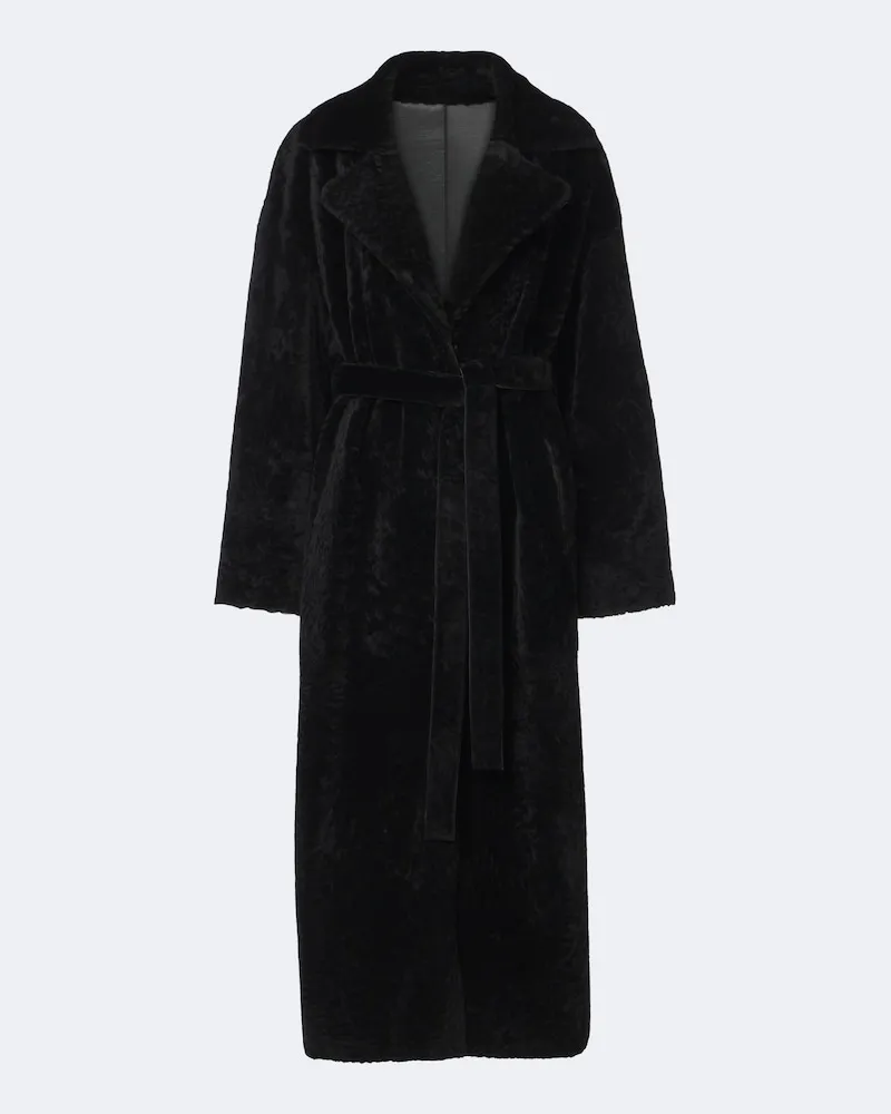Arma Wendbarer Mantel Rien aus Shearling Schwarz