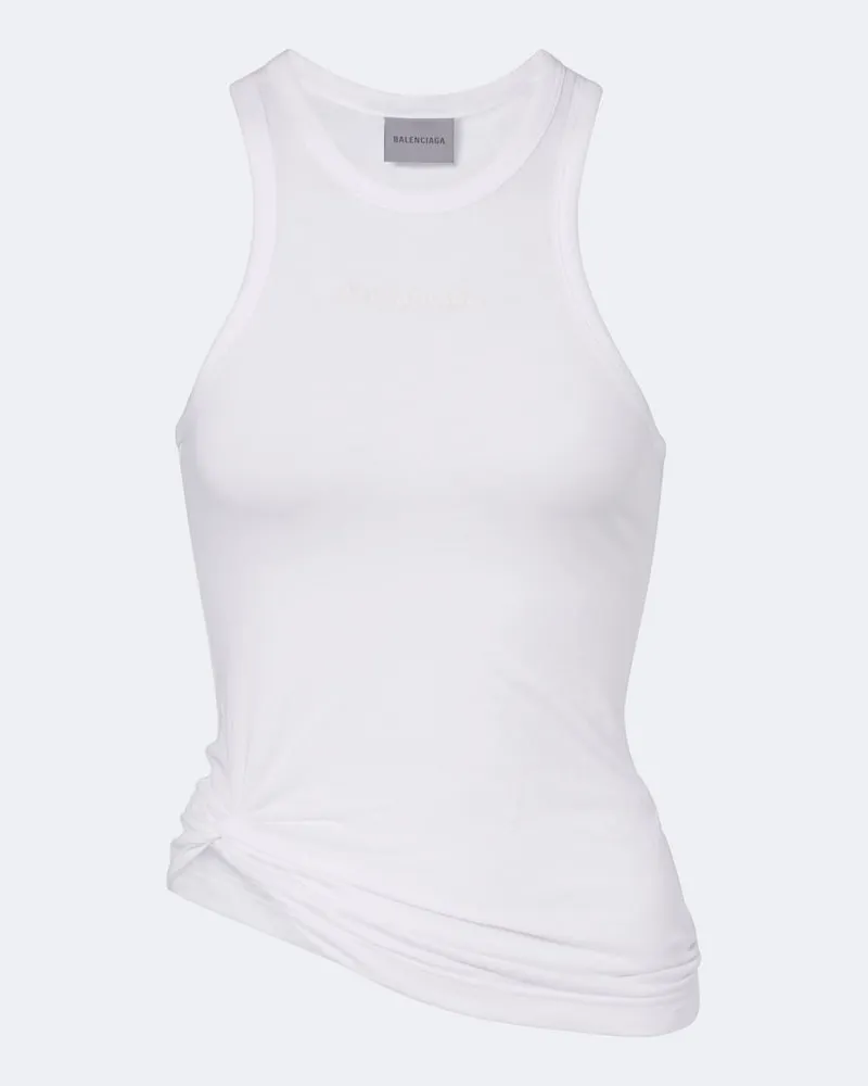 Balenciaga Tanktop aus Baumwoll-Jersey Weiß