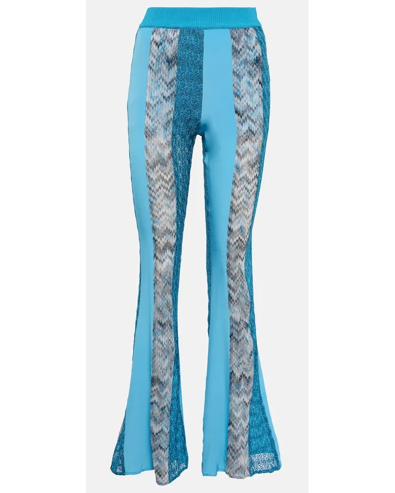 Missoni Hose aus Häkelstrick Blau