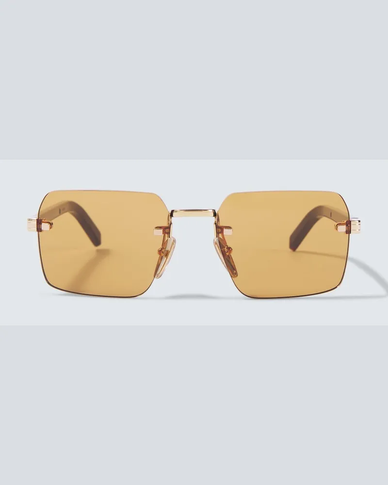 Prada Eckige Sonnenbrille Gold