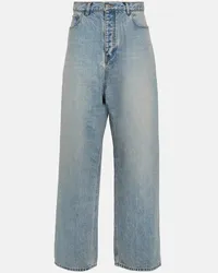 Balenciaga Mid-Rise Wide-Leg Jeans Blau