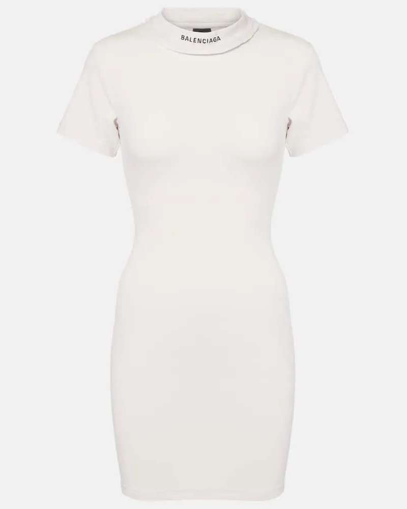 Balenciaga Minikleid aus Jersey Weiß