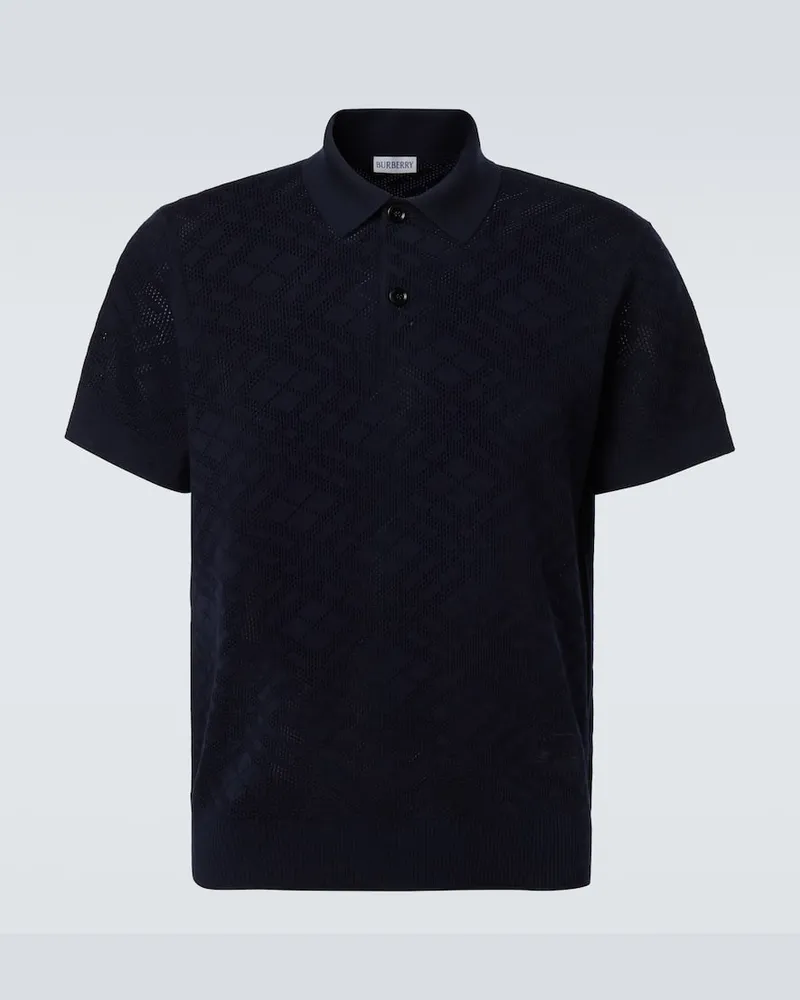 Burberry Polohemd aus Wolle Blau