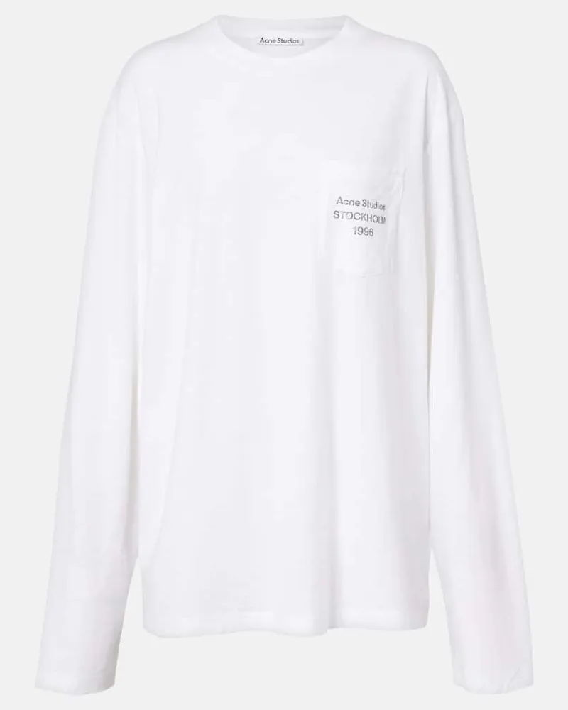 Acne Studios Longsleeve Edden aus einem Baumwollgemisch Weiß