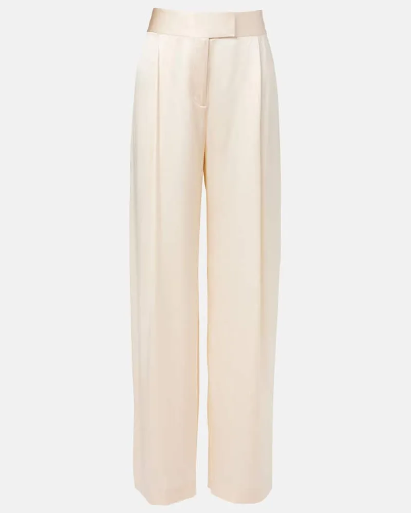The Sei Gerade Hose aus Seidensatin Beige