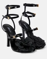 Blumarine Sandalen aus Lackleder Schwarz