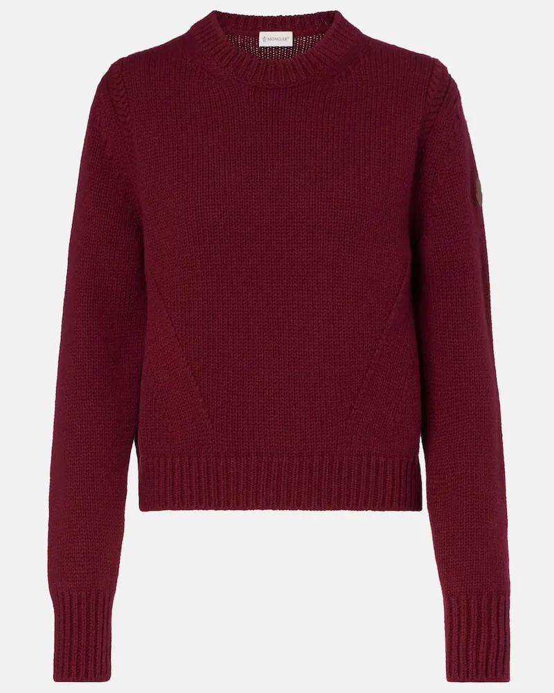 Moncler Pullover aus Wolle und Kaschmir Burgunderrot