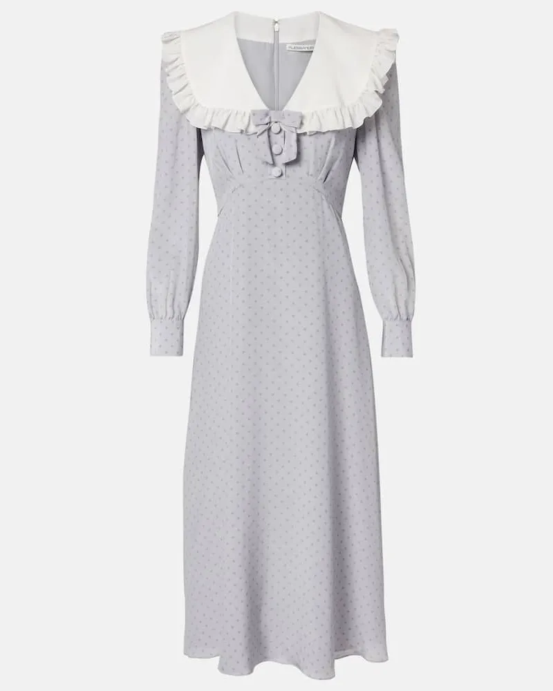 Alessandra Rich Midikleid aus Seide Grau