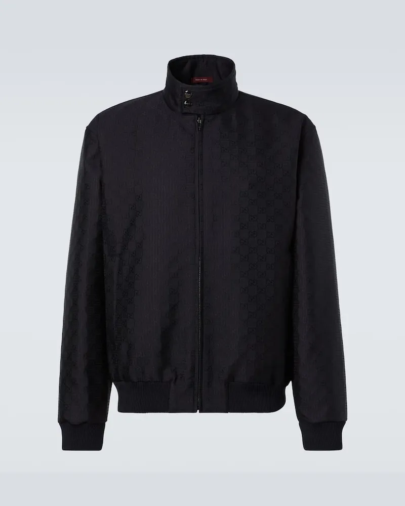 Gucci Trainingsjacke GG aus Jacquard Schwarz