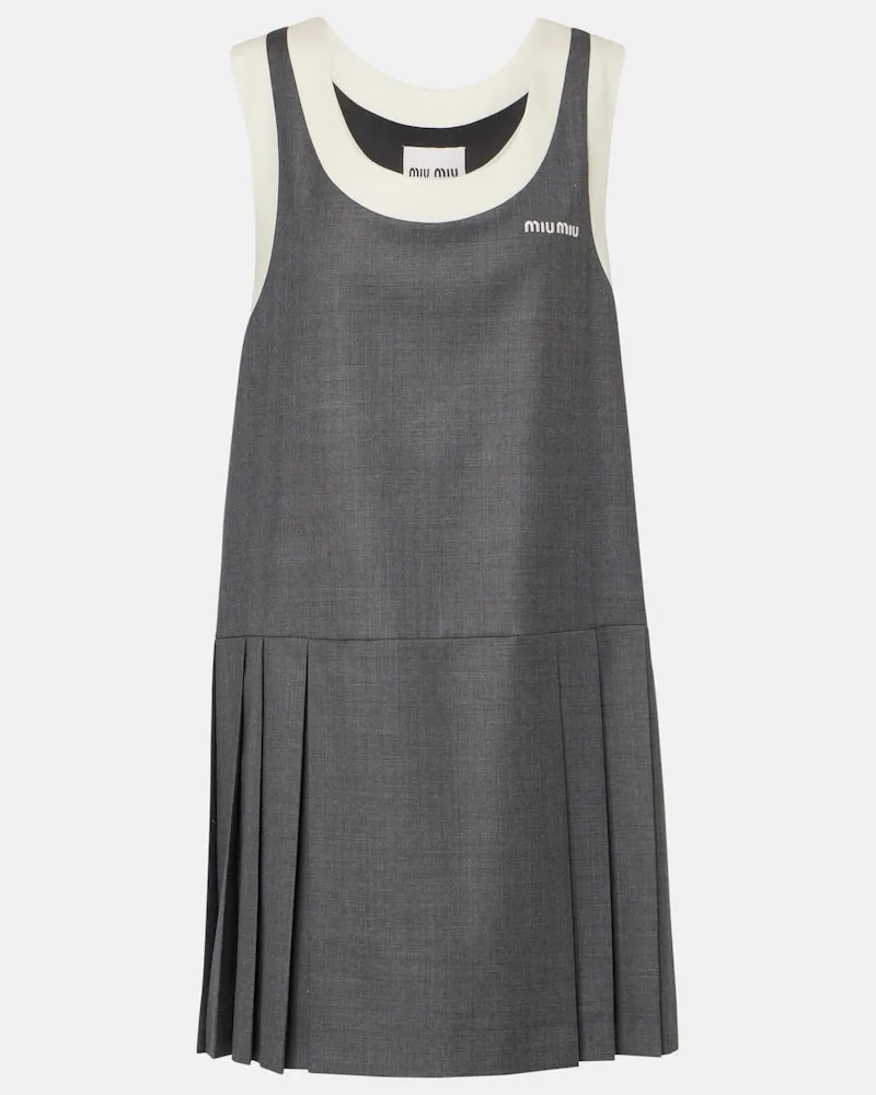 Miu Miu Minikleid aus Wolle Grau