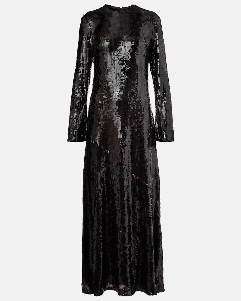 ROTATE Birger Christensen Maxikleid mit Pailletten Schwarz