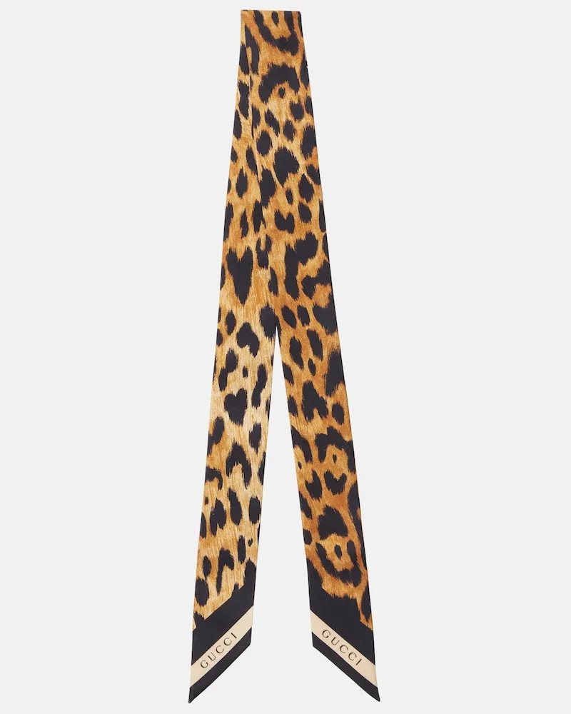 Gucci Tuch aus Seiden-Twill Braun
